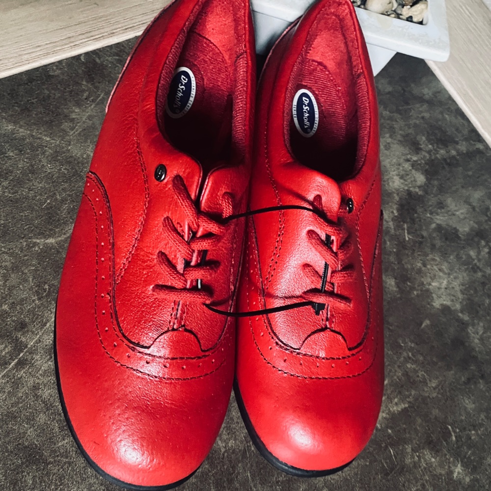 Dr Scholls Red Double Air Pillo Shoes  leather red
